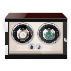 CustomNewly Upgraded Vertical Double Watch Winders Cherry Red Wood