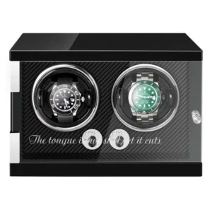 CustomVertical Best Double Watch Winders Box Wood Black