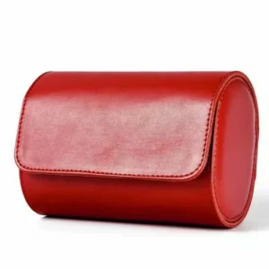Leather Double Watch Roll red