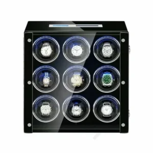 Nine Automatic Watch Turner With Lcd Touch Screen in Black Interior