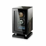 Dark Warrior Double Watch Winder in Striped Ebony Wood