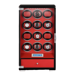 12 Wooden Watch Winder Box for Rolex with 1 Storage Space - Red