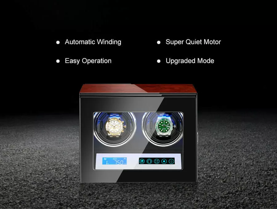 Luxury Double Watch Winder With Lcd Touch Screen
