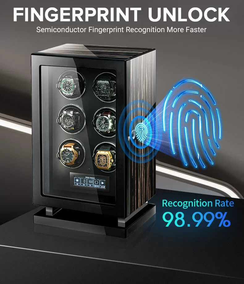 Black Warrior Wooden 12 Slots Intelligent Watch Winder Box