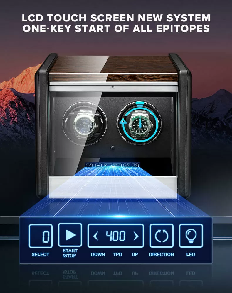 Premium 4 Watch Winder in Walnut Wood with Piano Lacquer - Zero Style