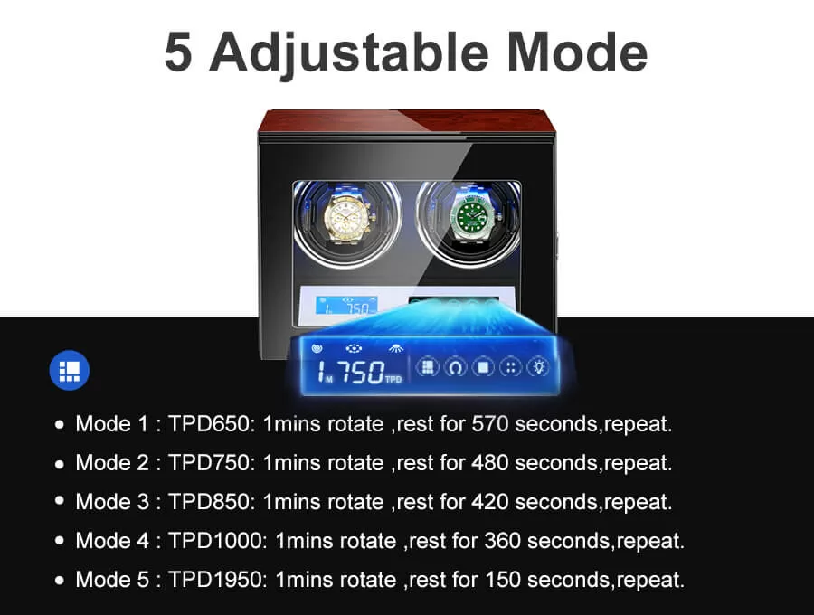 Luxury Double Watch Winder With Lcd Touch Screen