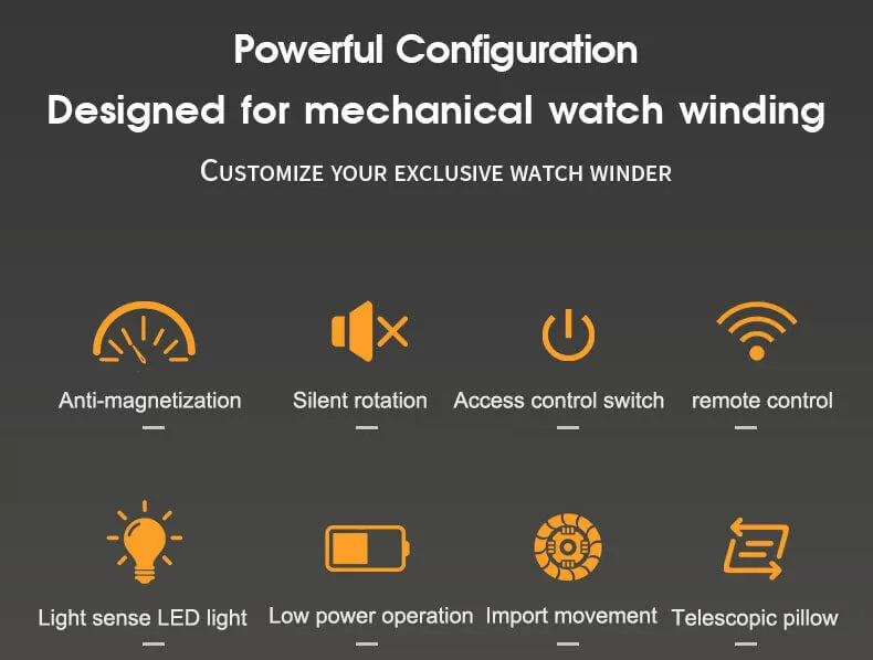 Touch Control Automatic Watch Winder with 6 Slots