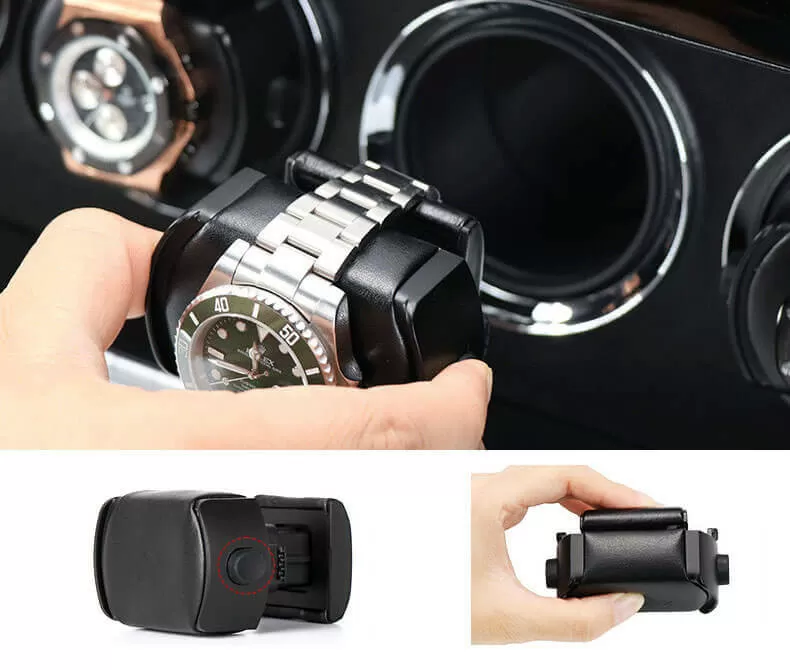 Touch Screen Double Watch Winder with Drawer in Walnut Wood