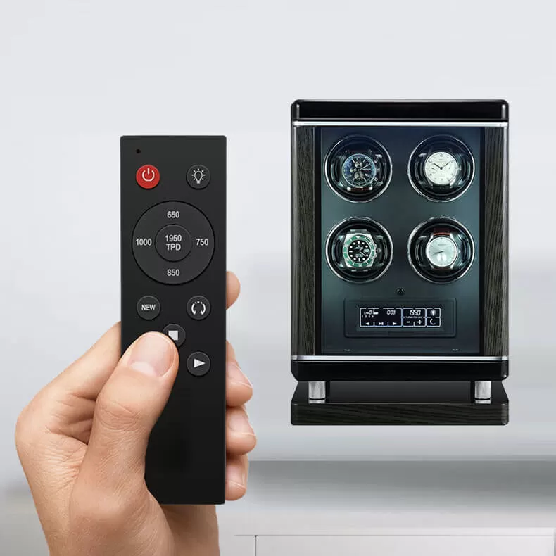 New Design 4 Wooden Automatic Watch Winder Storage Box with LCD Touch Screen